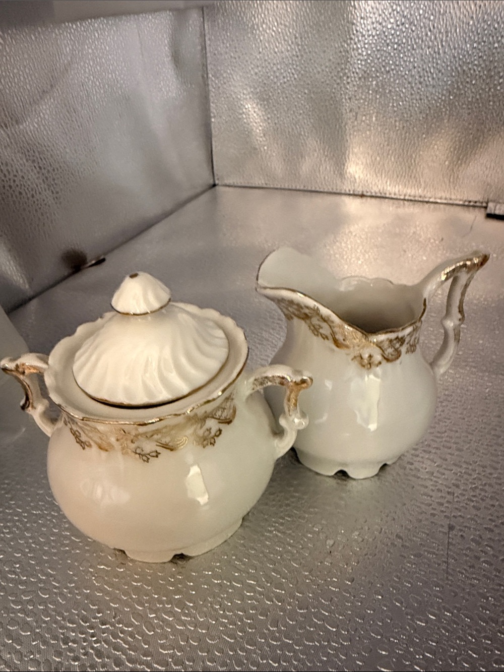 Vintage German Porcelain Sugar and Creamer set